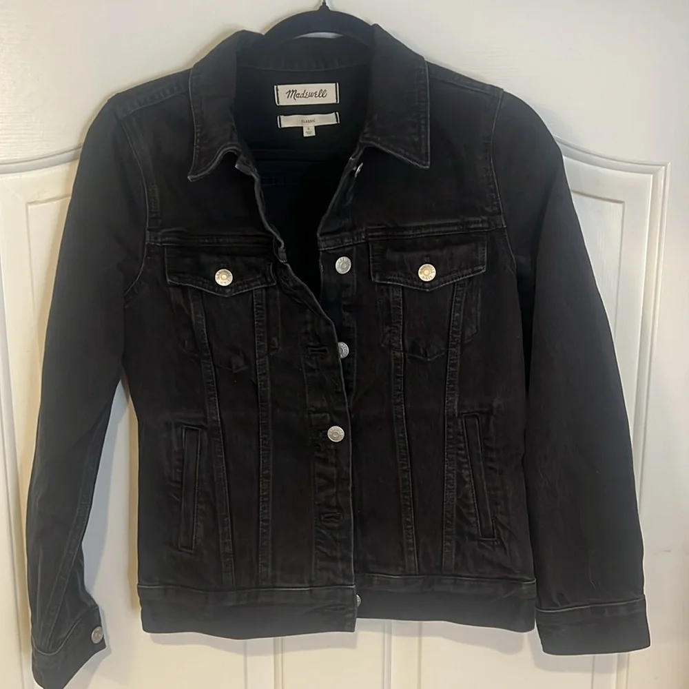 Madewell Denim Lunar Black Wash Jean Jacket Women’s Size Small NWOT - Picture 8 of 12